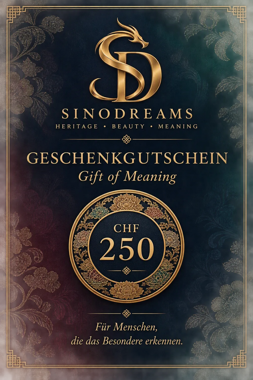 Sinodreams Geschenkgutschein
Das perfekte Geschenk für Menschen, die das Besondere erkennen.

Nicht jede Persönlichkeit lässt sich mit einem gewöhnlichen Geschenk überraschen.

Manche Menschen haben einen ausgeprägten Sinn für Stil, Qualität und Individualität. Für genau diese Menschen gibt es den Sinodreams Geschenkgutschein.

Schenken Sie nicht irgendeine Tasche. Schenken Sie die Freiheit, das perfekte Stück selbst auszuwählen.

Schenken ohne Risiko. Schenken mit Bedeutung.
