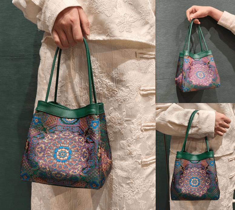 Phoenix Arc Bag – Brokat in Jadegrün - sinodreams.ch