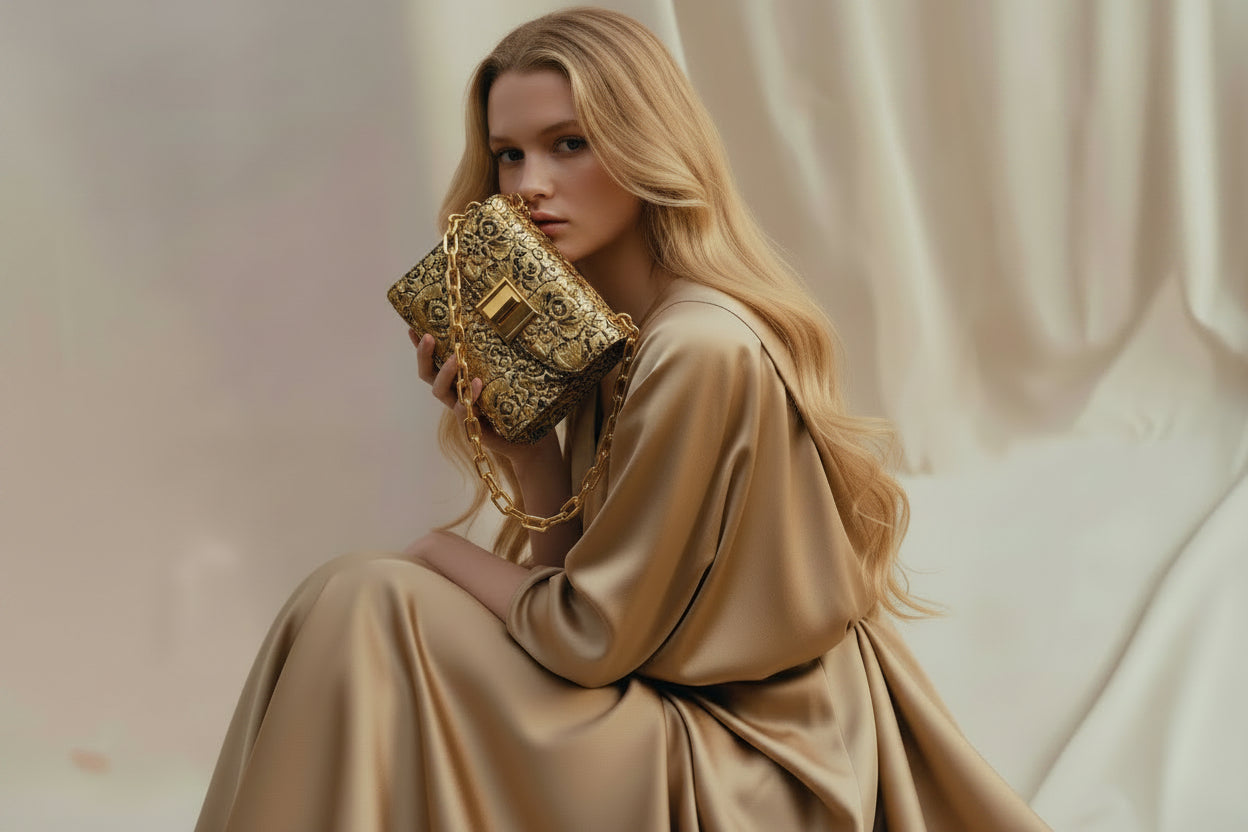 sinodreams brokat luxus tasche – phoenix collection, handverlesenes einzelstück aus direktimport, asiatische eleganz und meisterhafte handwerkskunst